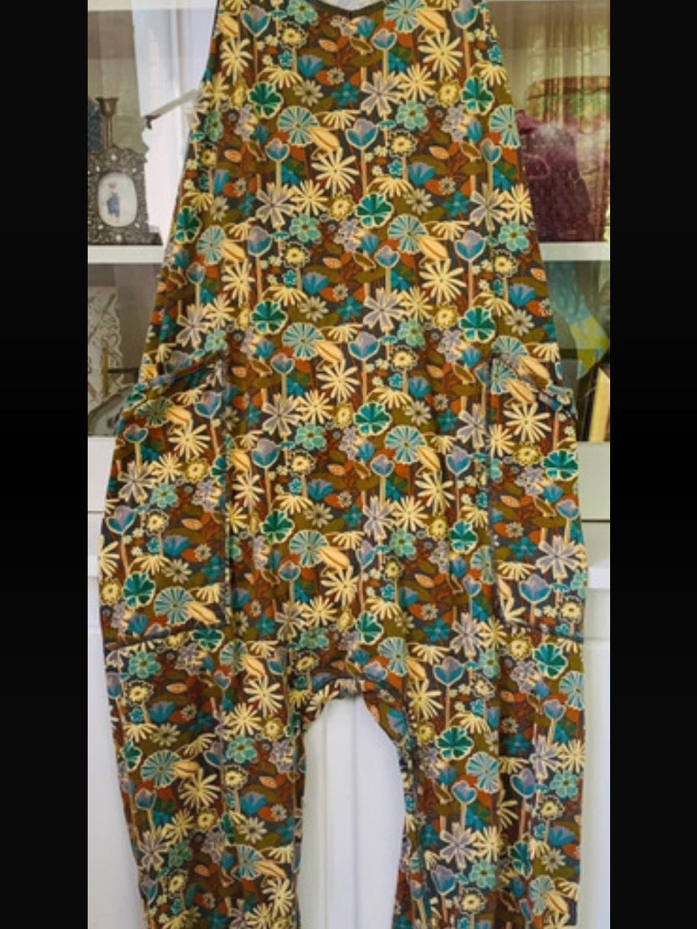 NATURAL LIFE Floral Harem Jumpsuit - Teal, Brown & Yellow